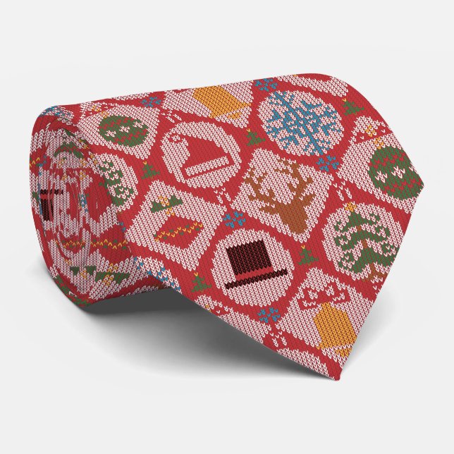 Ugly Sweater Christmas Krawatte (Gerollt)