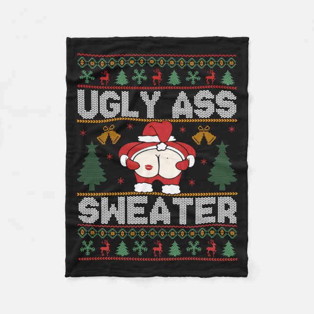 Ugly Sweater Christmas Long Sleeve  Fleecedecke (Vorderseite)