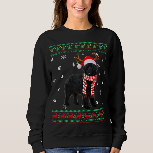 Ugly Sweater Christmas Neufundland Dog Santa Rein Sweatshirt (Vorderseite)