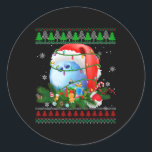 Ugly Sweater Christmas Pajama Bowling Xmas Lights Runder Aufkleber<br><div class="desc">Ugg Sweater Christmas Pajama Bowling Xmas Lights Sport</div>