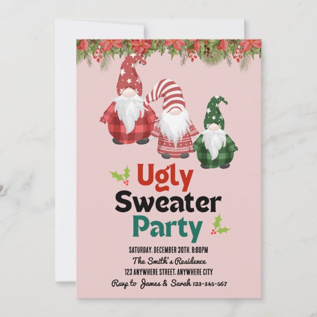 Ugly Sweater Christmas Party Einladung (Vorderseite)