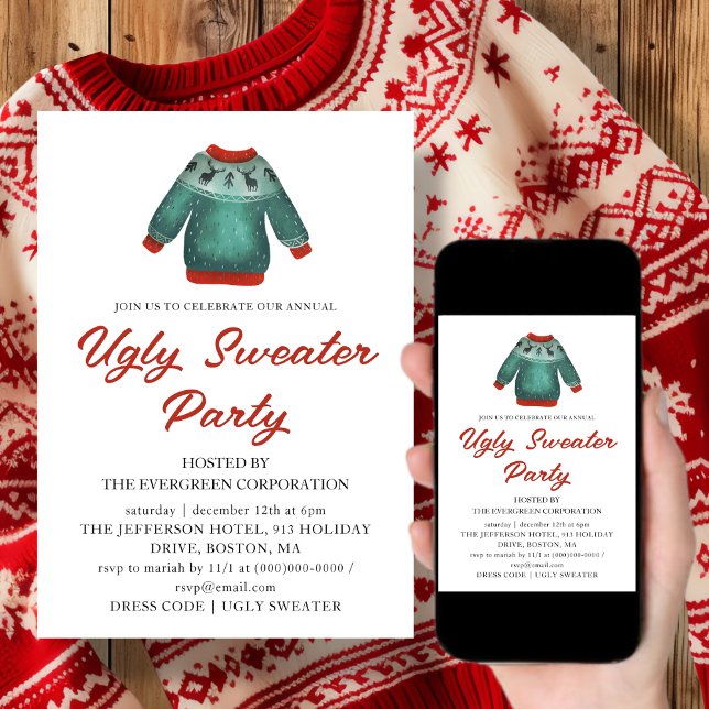 Ugly Sweater Christmas Party Einladung (Von Creator hochgeladen)