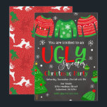 Ugly Sweater Christmas Party Einladung Chalkboard<br><div class="desc">Alle Designs sind © Happy Panda Print</div>