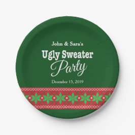 Ugly Sweater Christmas Party, Personalisiert Pappteller
