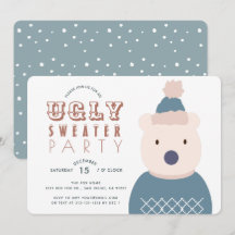 Ugly Sweater Christmas Party Polar Bären Einladung