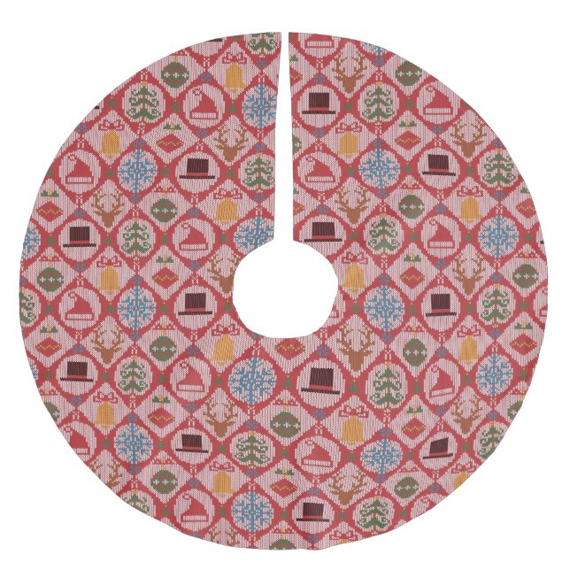 Ugly Sweater Christmas Polyester Weihnachtsbaumdecke (Vorderseite)