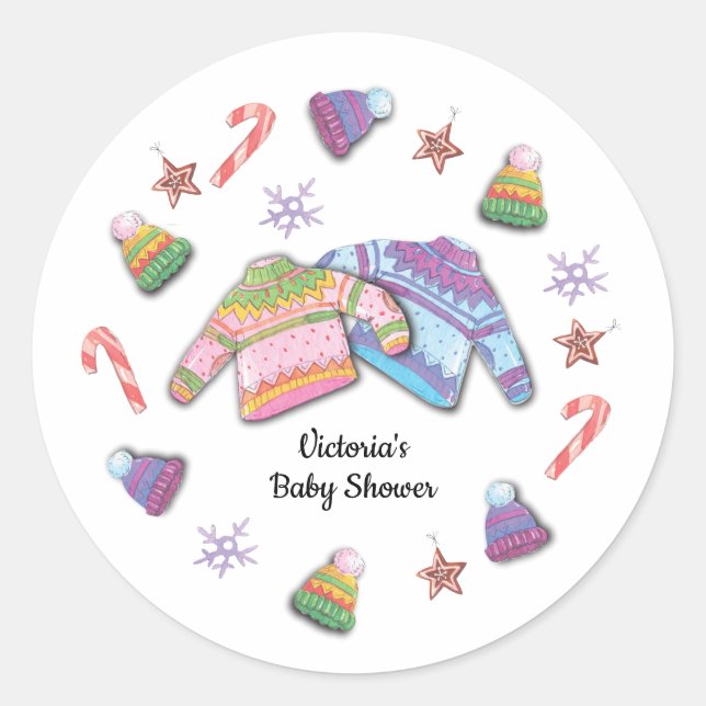Ugly Sweater Christmas Runder Aufkleber (Vorderseite)