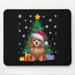 Ugly Sweater Christmas Tree Lights Maltipoo Dog Sa Mousepad
