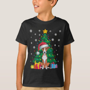 Ugly Sweater Christmas Tree Lights Whippet Dog San T-Shirt