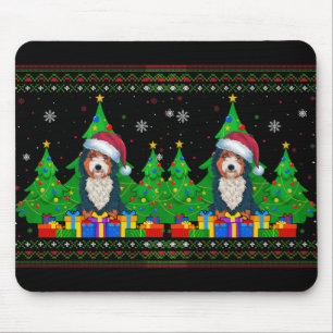 Ugly Sweater Christmas Tree Weihnachtsmannmütze Be Mousepad