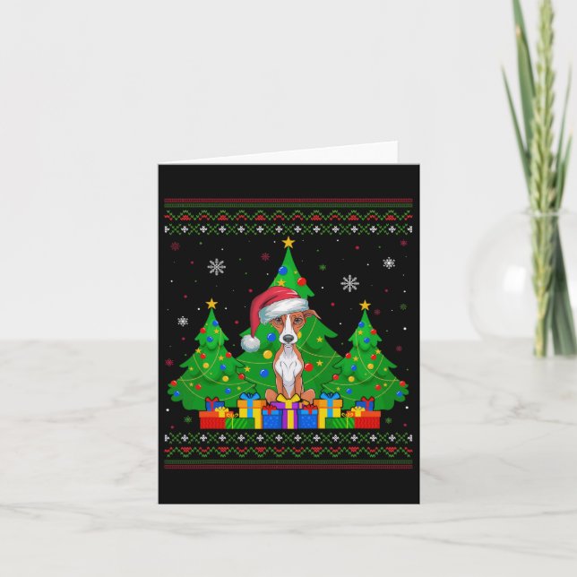 Ugly Sweater Christmas Tree Weihnachtsmannmütze Wh Karte (Vorderseite)