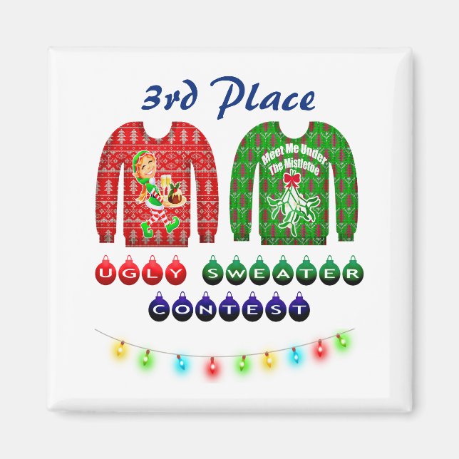 Ugly Sweater Contest 3. Platz Gewinner Magnet (Vorne)