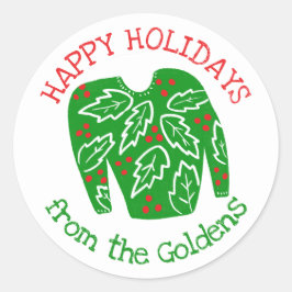 Ugly Sweater CUSTOM Weihnachten Runder Aufkleber