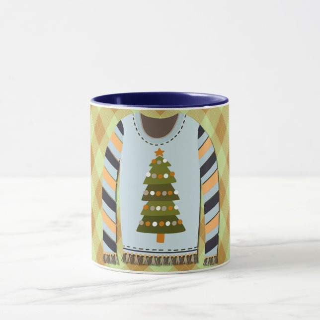 Ugly Sweater Cute in Green and Blue Mug (Centre)