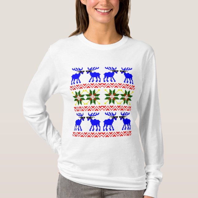 Ugly Sweater (Deal with It) Reinirscher Weihnachte T-Shirt (Vorderseite)