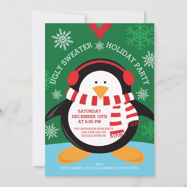 Ugly Sweater Feier Einladung (Vorderseite)