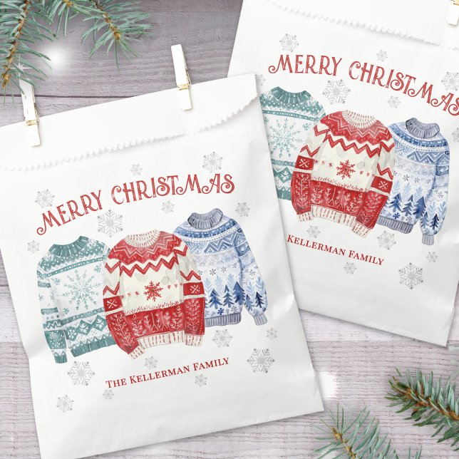 Ugly Sweater Frohe Weihnachts-Party Geschenktütchen (Ugly Sweater Merry Christmas Party Favor Bag )