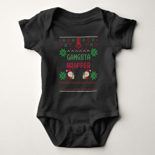 Ugly Sweater - Gangsta Wrapper - Weihnachtsgeschen Baby Strampler