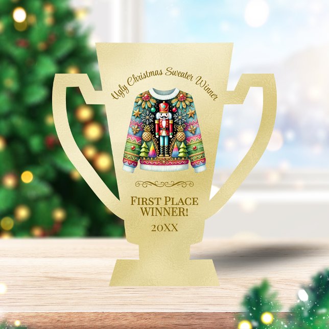 Ugly Sweater Gewinner Gold 1. Platz Trophäe Freistehende Fotoskulptur (Von Creator hochgeladen)