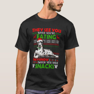 Ugly Sweater Great Dane sie sehen dich essen Chris T-Shirt
