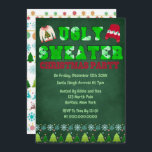 Ugly Sweater Green Chalkboard Weihnachtsfest Party Einladung<br><div class="desc">Sie werden diese grüne Chalkboard Texturen mit Pullover-Typografie mit hässlichen Pullover in rot und grün Liebe. Ideal für Ihr hässliches Weihnachtsweihnachtsfest!</div>