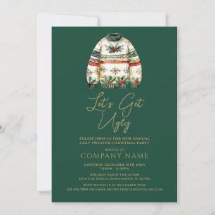 Ugly Sweater Green Christmas Corporate Party Einladung