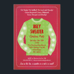Ugly Sweater Holiday Party Einladung<br><div class="desc">Moderne und auffällige Einladung ideal für eine Feier mit einem Ugly Sweater oder Tacky Sweater Thema. Ein großer Weihnachtspulli in der Mitte auf einem texturierten Hintergrund. Eine spielerische Formulierung und eine gesteppte Grenze sorgen für den Spaß dieses Designs. Typische Weihnachtsfarben in Rot und Grün.</div>