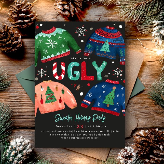 Ugly Sweater Holiday Party Invitation Einladung (Von Creator hochgeladen)