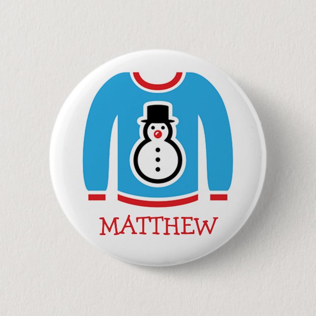 Ugly Sweater Holiday Party Tags Button (Vorderseite)