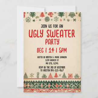 Ugly sweater Invitation | Christmas Holiday Invite