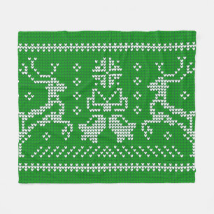 Ugly Sweater Jingle Glocken Weihnachtsdehirsche gr Fleecedecke