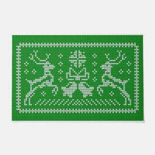 Ugly Sweater Jingle Glocken Weihnachtsdehirsche gr Fußmatte