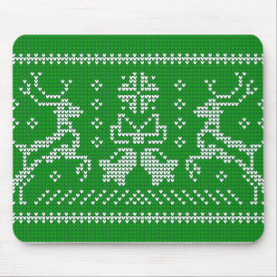 Ugly Sweater Jingle Glocken Weihnachtsdehirsche gr Mousepad
