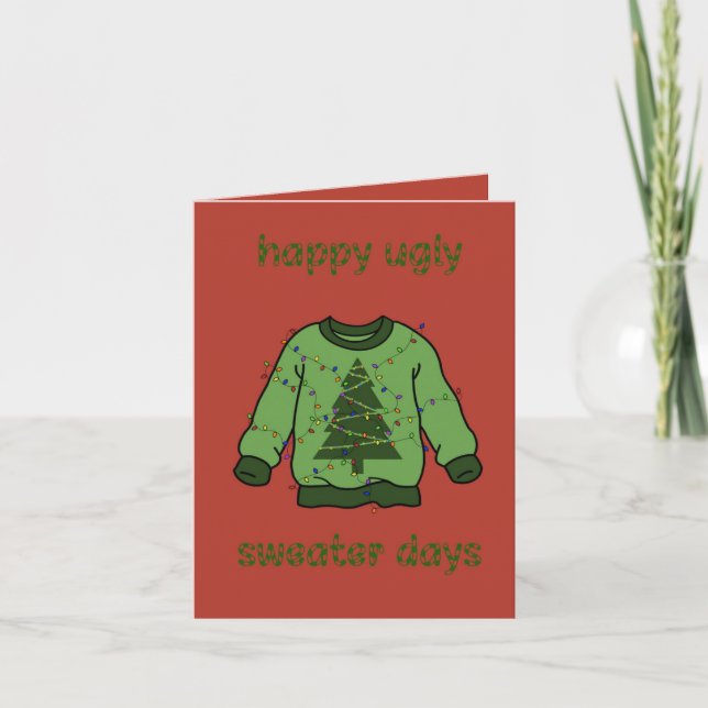 ‘Ugly sweater’ kerst Karte (Vorderseite)