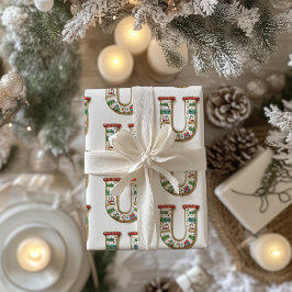 Ugly Sweater Letter U Christmas Geschenkpapier