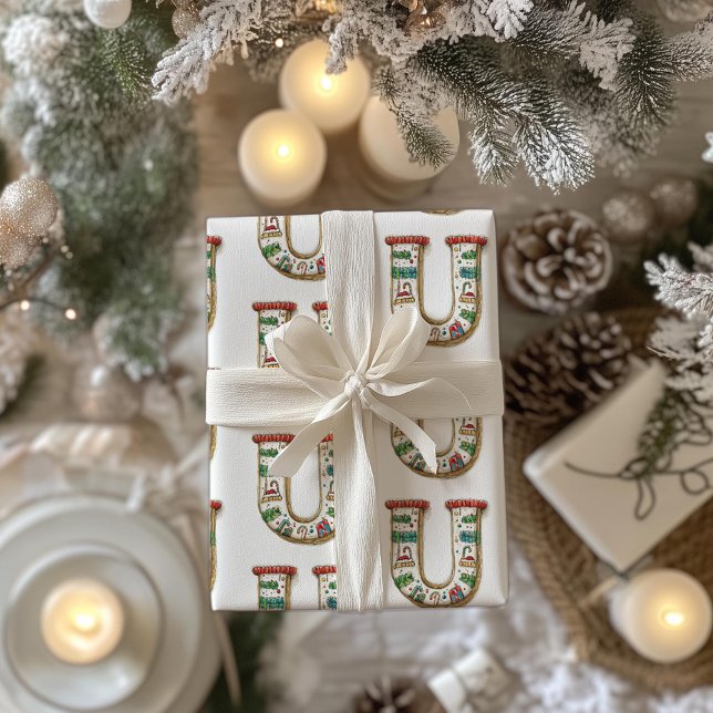 Ugly Sweater Letter U Christmas Geschenkpapier (Von Creator hochgeladen)