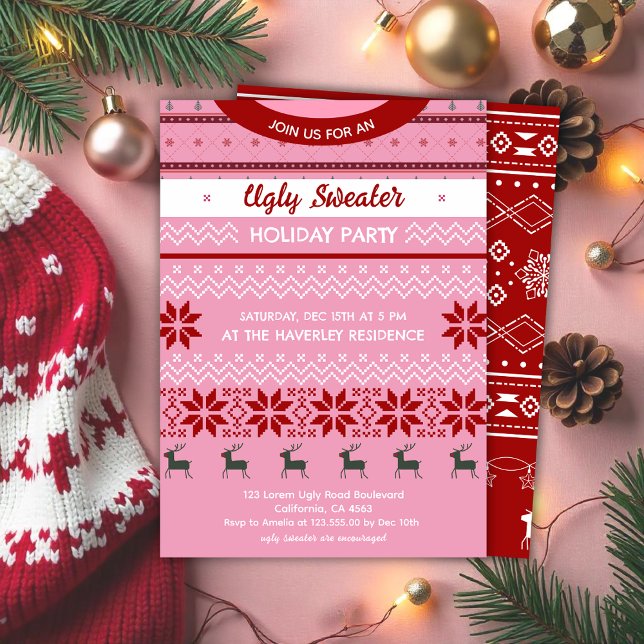 Ugly Sweater Moderne Feier Einladung (Von Creator hochgeladen)