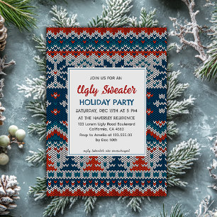 Ugly Sweater Moderne Feier Einladung