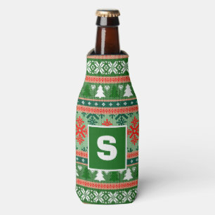 Ugly Sweater Monogram Christmas Flaschenkühler