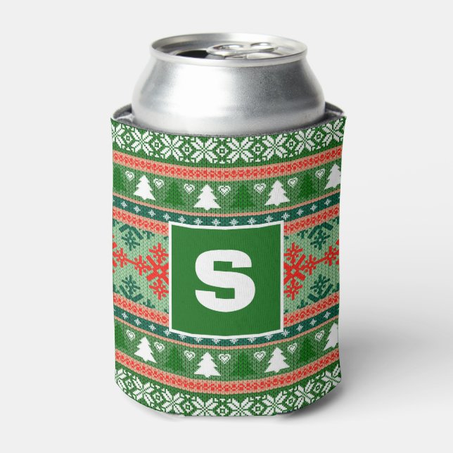 Ugly Sweater Monogram Dosenkühler (Kanne Vorderseite)