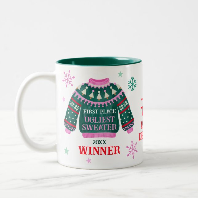 Ugly Sweater Party 1. Platz Gewinner des Wettbewer Zweifarbige Tasse (Links)