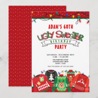 Ugly Sweater Party 60. Geburtstag Einladung