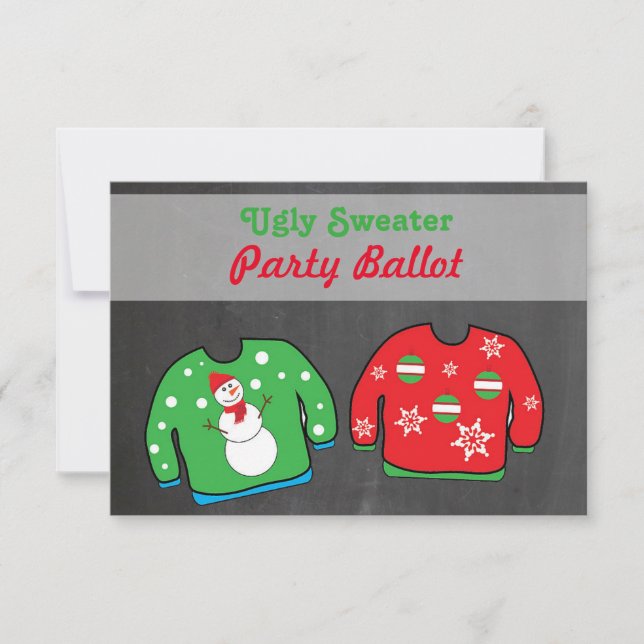 Ugly Sweater Party Contest Stimmzettel (Vorderseite)