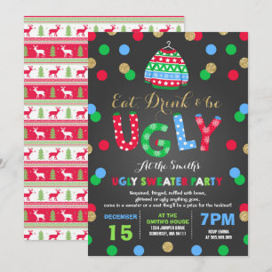 Ugly Sweater Party Einladung essen Drink & Be Ugi
