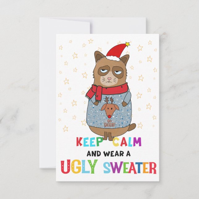 Ugly Sweater party invitation, Christmas party Einladung (Vorderseite)