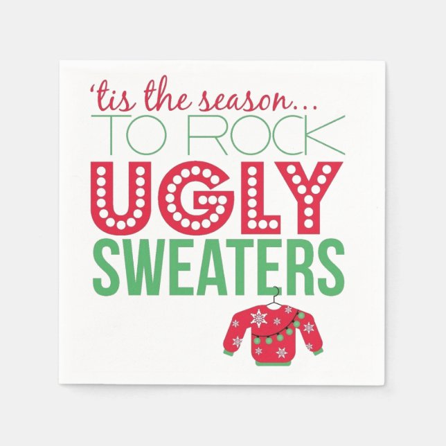 Ugly Sweater Party Paper Teller Serviette (Vorderseite)