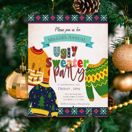 Ugly Sweater Pattern Weihnachts-Party Einladung