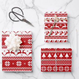Ugly Sweater Rentier & Christmas Tree Geschenkpapier Set