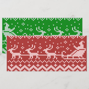 Ugly Sweater Santa Claus Schlitten und Rentiere