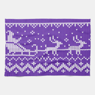 Ugly Sweater Santa Claus Schlitten und Rentiere Geschirrtuch